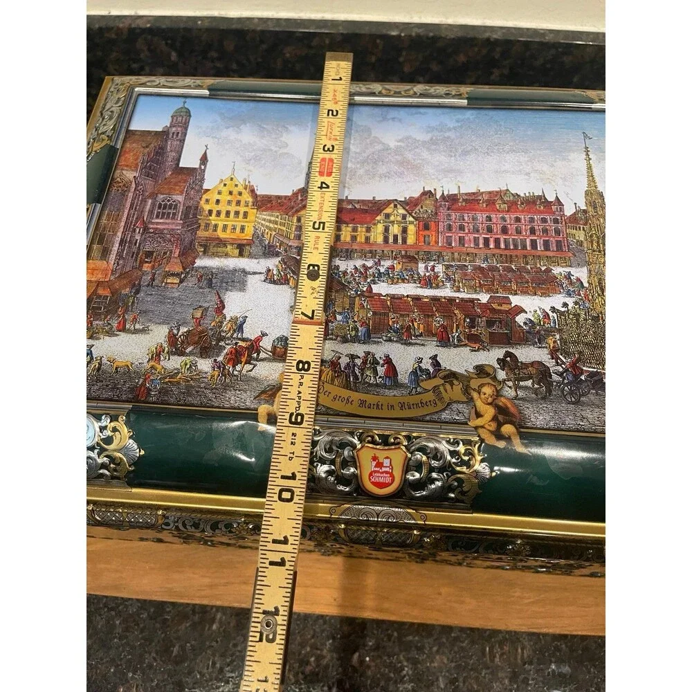 E Otto Schmidt Biscuit Tin Box Germany Nuremberg Market